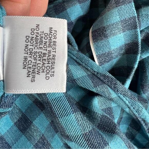 Peter Millar Crown Sport Blue Vedder Gingham Shirt Performance Flannel Size L - Picture 11 of 13